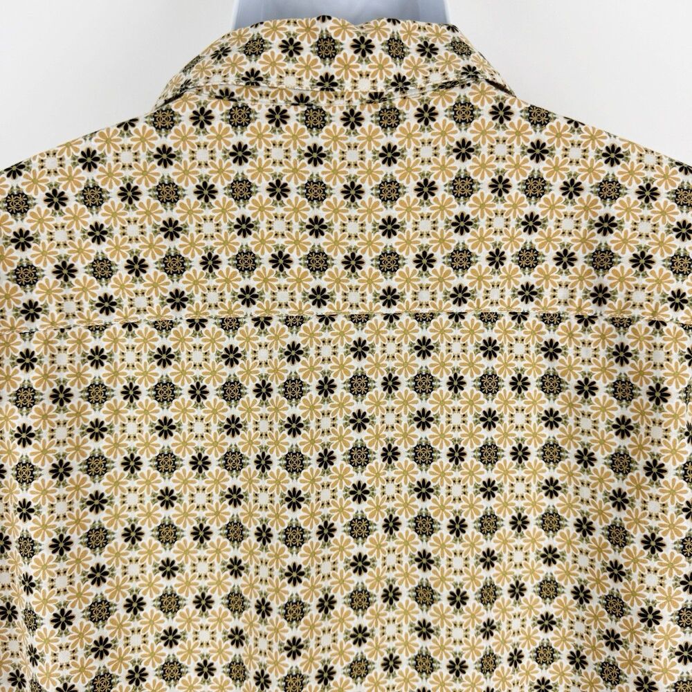 RVCA Shirt Mens Large Black Brown Floral Regular Fit Short Sleeve Button Down LG - Picture 6 of 16